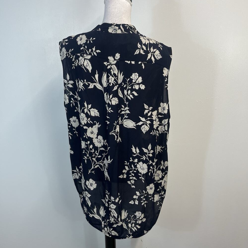 Rag & Bone New York Blouse Top sz XL Black Tan Floral Peasant Boho Style Womens - Picture 6 of 7